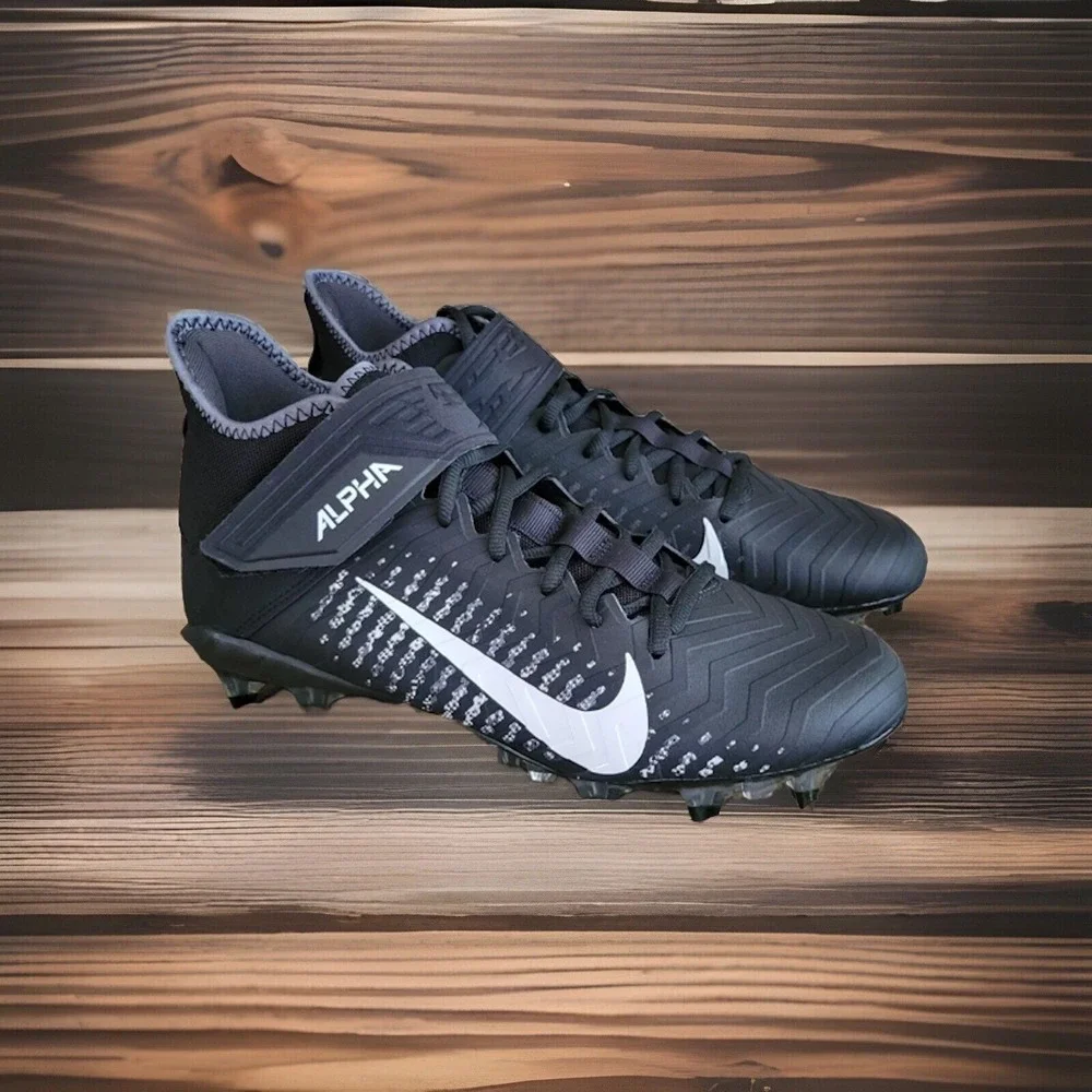 Mens 11 - Nike Alpha Menace Pro 2 Mid Football Cleats Black White