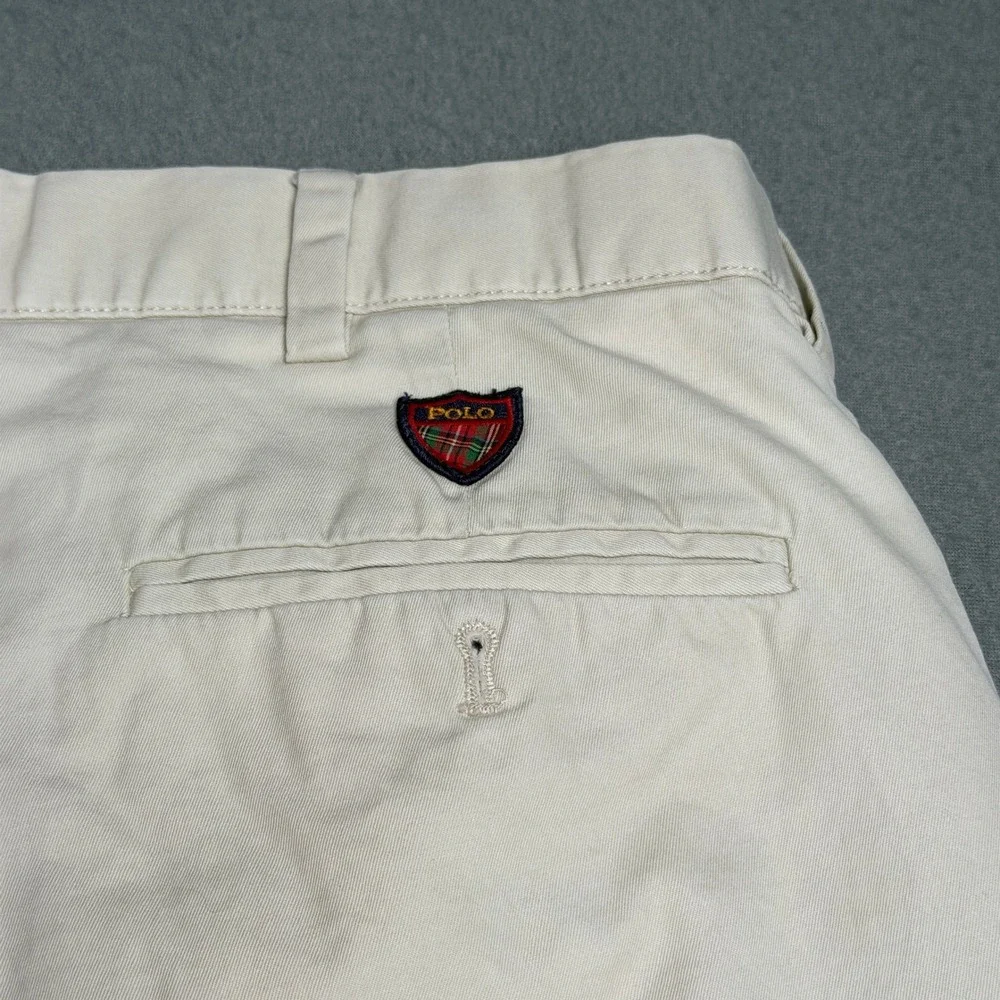 Polo Golf Ralph Lauren Mens 38 Classic Golf Short Beige Pleated Cotton Twill