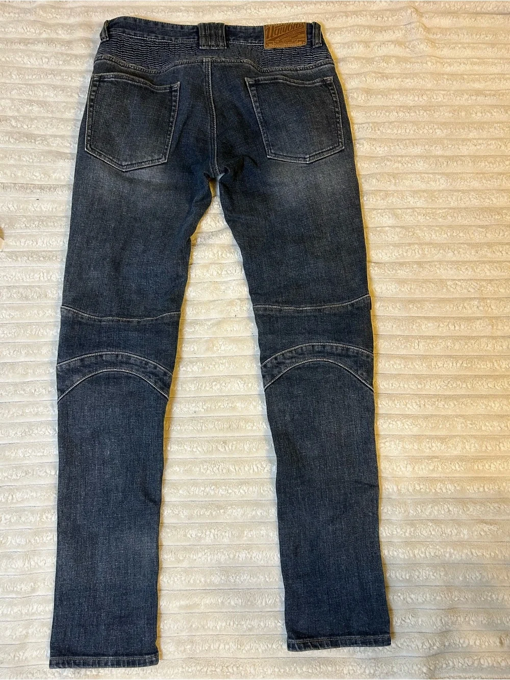 Slim Fit Men's Biker-Style Jeans in Dark Gray