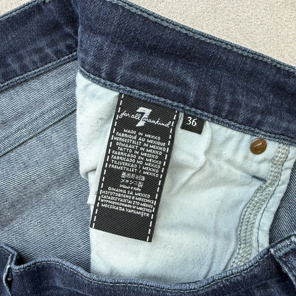 7 For All Mankind The Straight Jeans Mens 36x28 Dark Blue Luxe Performance Denim
