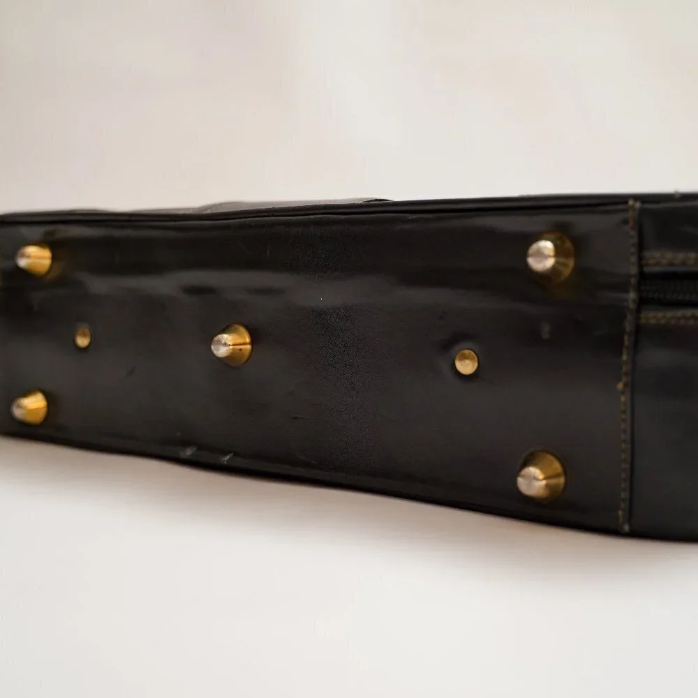 Fendi lock leather suitcase