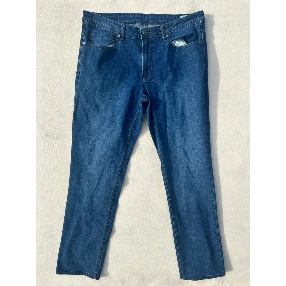 Buffalo David Bitton Mens Blue Straight Leg‎ Jeans Medium Wash Denim Pants 36x30