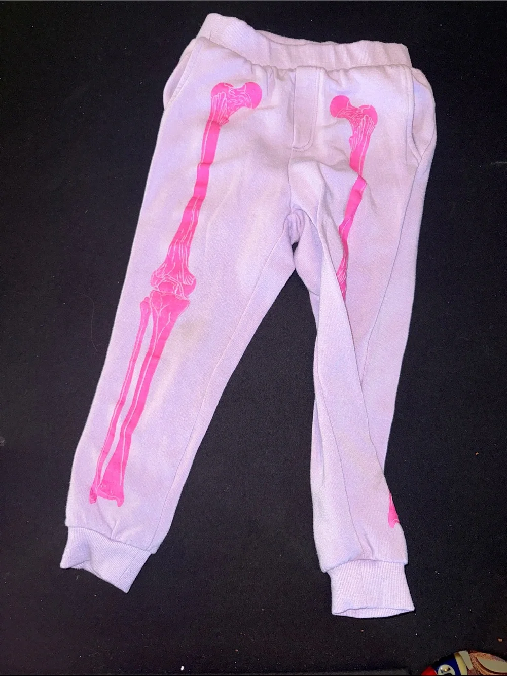 Posh Peanut skeleton Joggers with Hot Pink Bone Print
