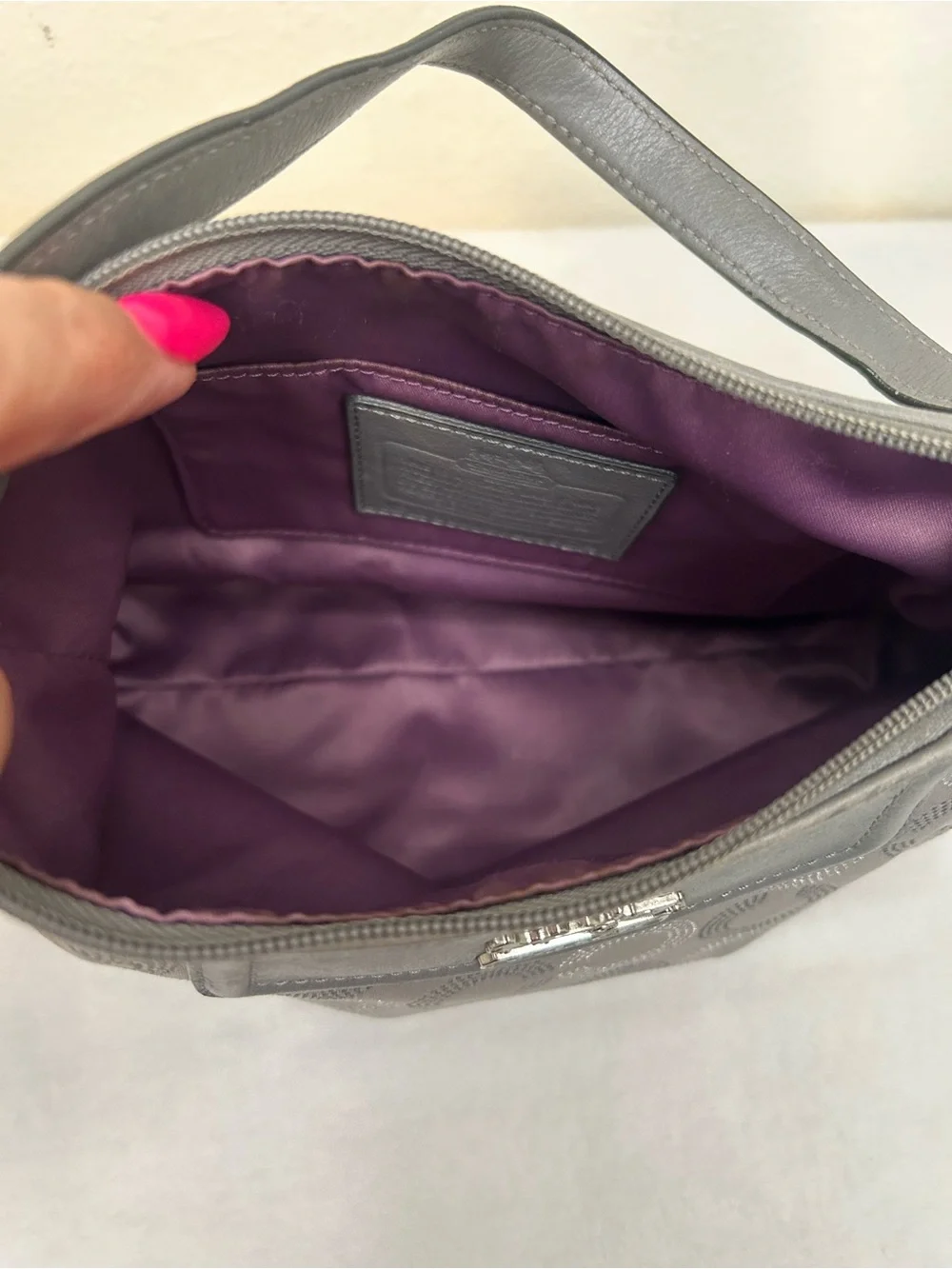 Coach Madison Dotted Op Art Gray G1082- 44379 Shoulder Bag Mini Hangtag Y2K