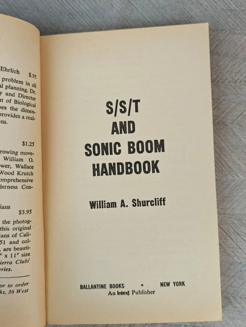 S/S/T And Sonic Boom Handbook William A. Shurcliff Paperback 1970