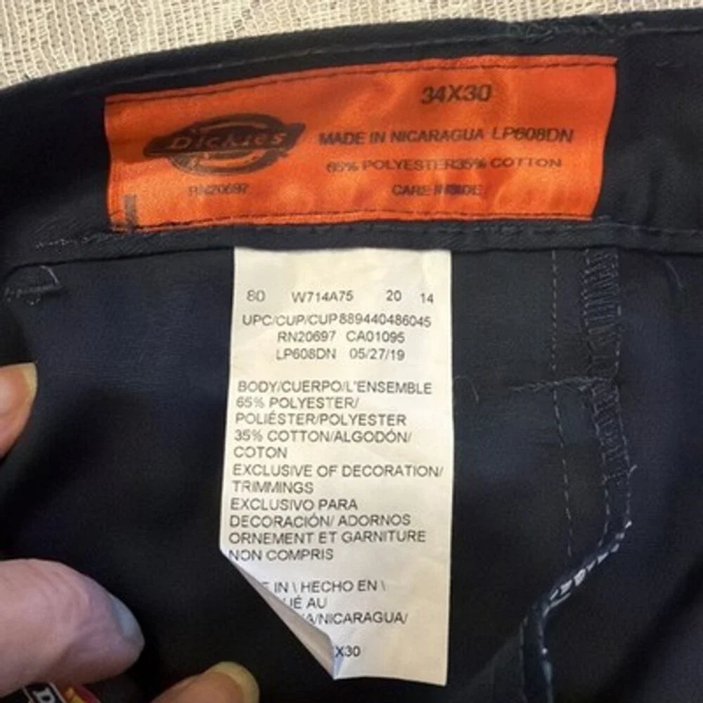 NWT Dickies Mens Flex Regular Fit Straight Leg Work Cargo Pants Navy 36”/29”