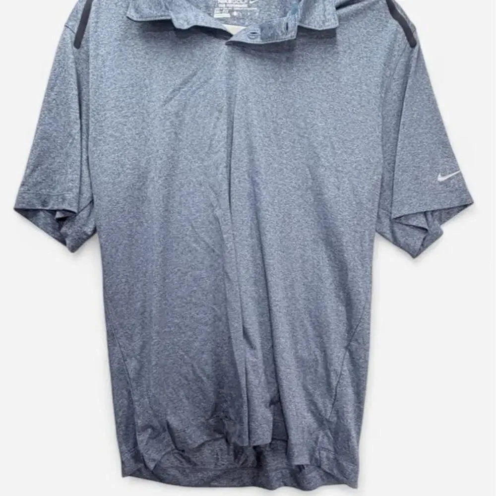 Nike Golf Tour Performance Mens Large Heather Slate Blue Dri-Fit Polo NWT
