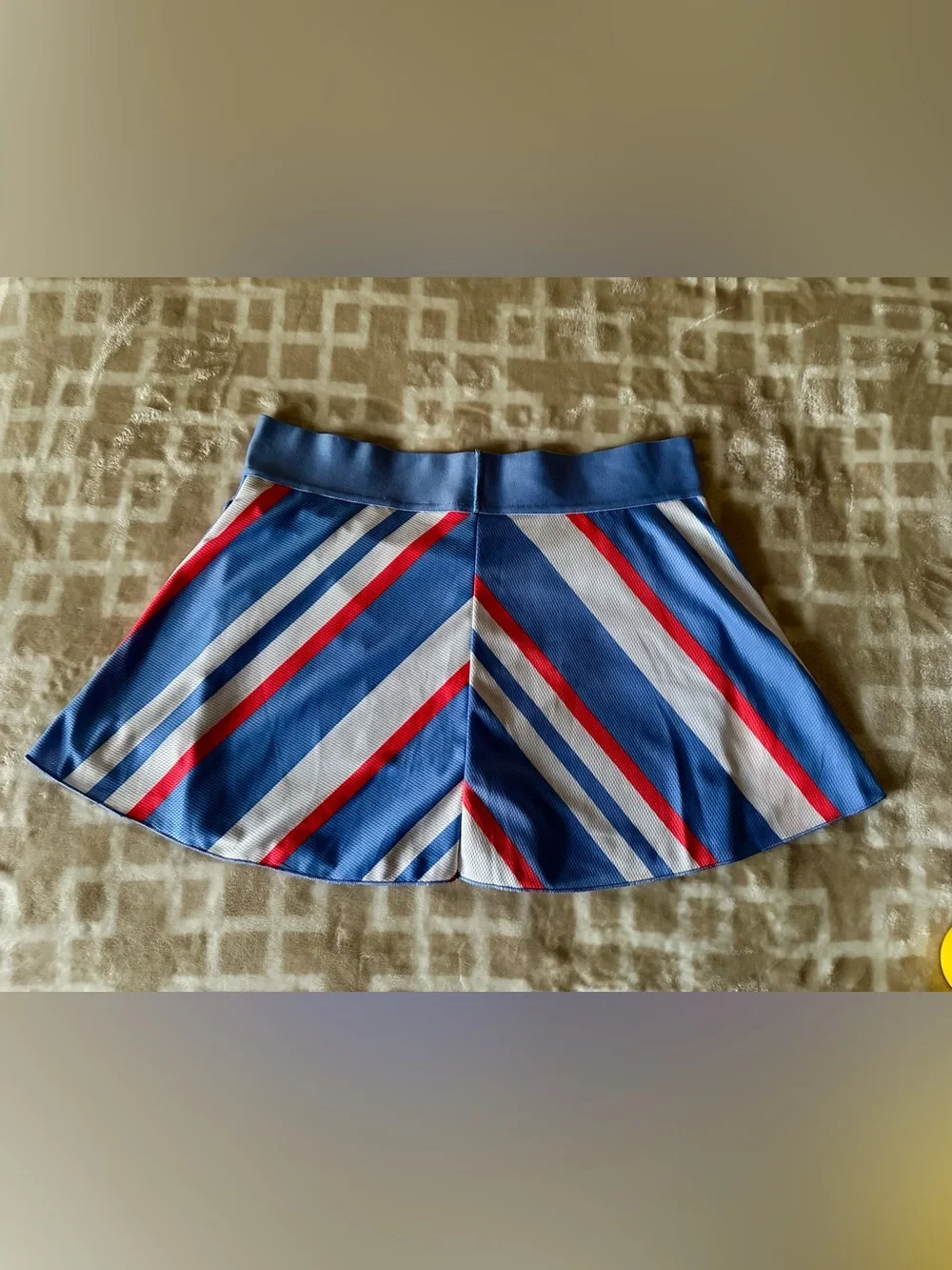 Nike Blue White Red Diagonal Stripe Athletic Skort