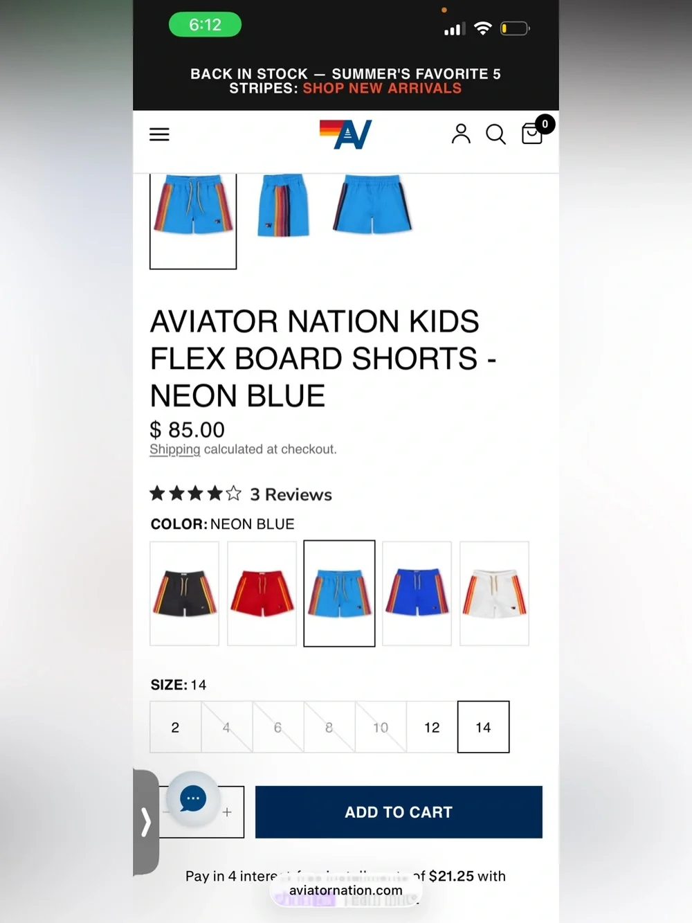 Aviator Nation vivid blue