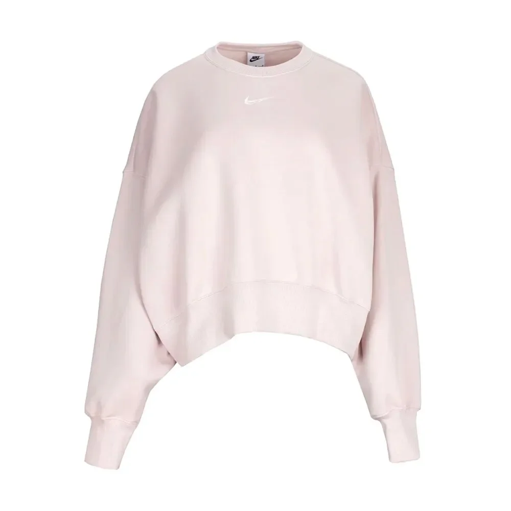 Nike Phoenix Fleece Oversized Crewneck Sweatshirt Light Pink Size S