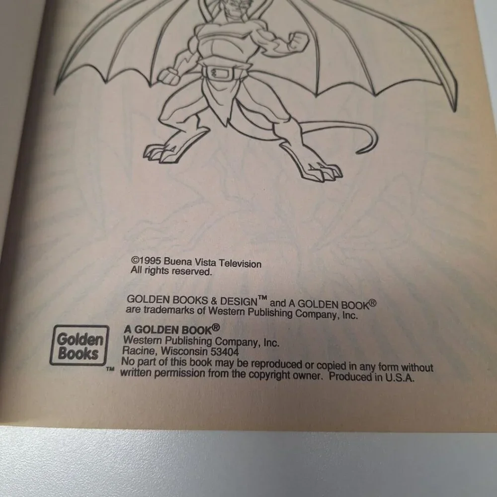 Gargoyles Activity Coloring Book Marker Paint Crayon Vintage 90s TV Show Cartoon