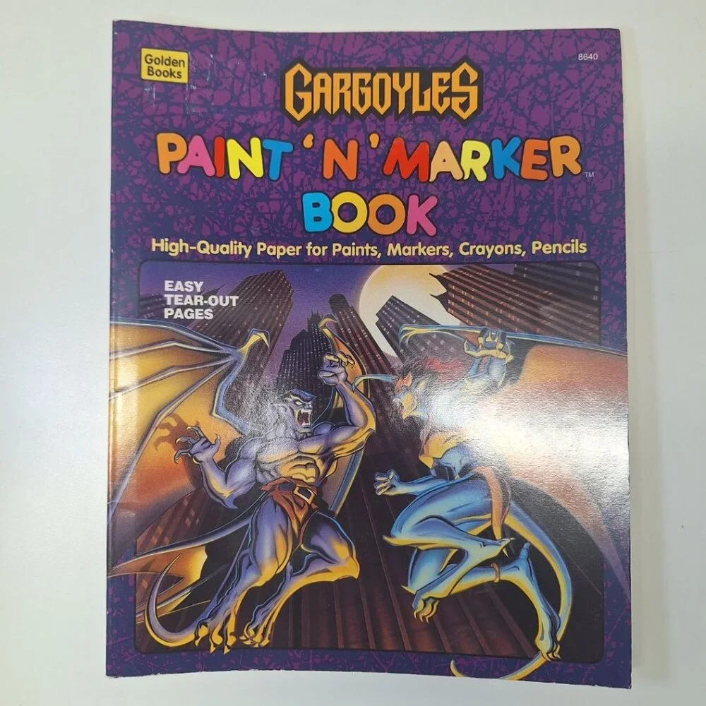 Gargoyles Activity Coloring Book Marker Paint Crayon Vintage 90s TV Show Cartoon