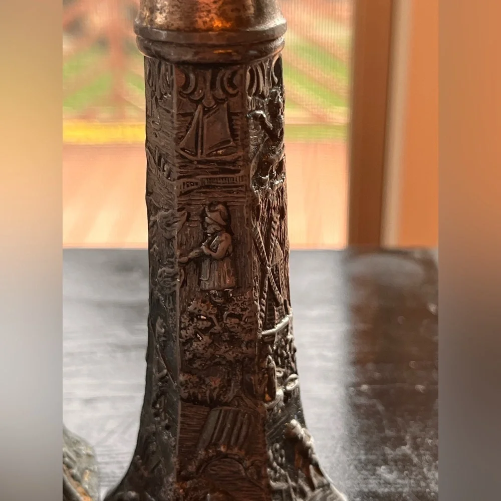Vintage antique silver plated salt and pepper shakers