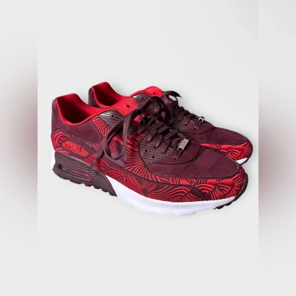 Women’s Red Patterned Athletic Sneakers