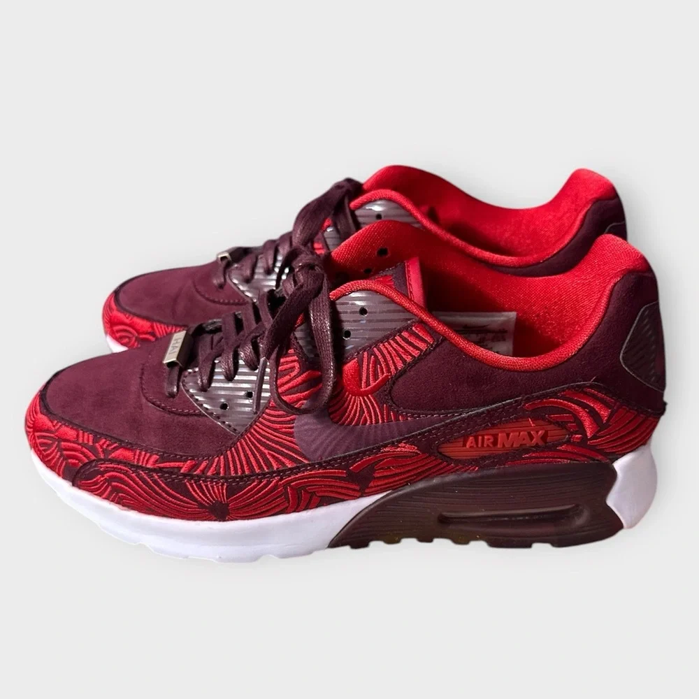 Women’s Red Patterned Athletic Sneakers