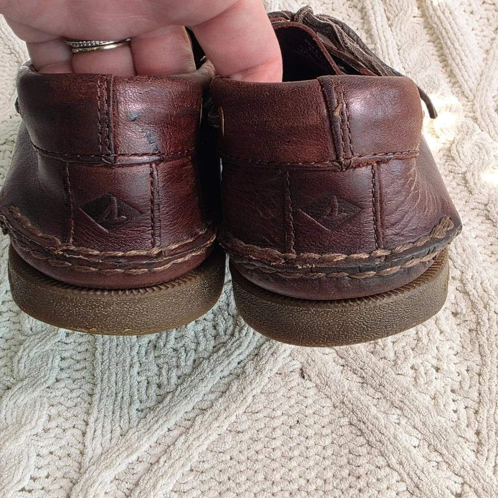 Sperry Top-Sider Boat Shoes Burgundy Brown Leather 2-Eye Mens 12M Pristine