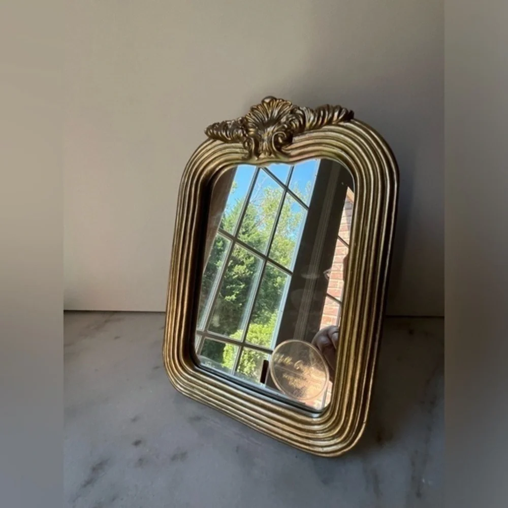 ORNATE Gold Easel Back Table Top Easel Mirror 9”x6.5”
