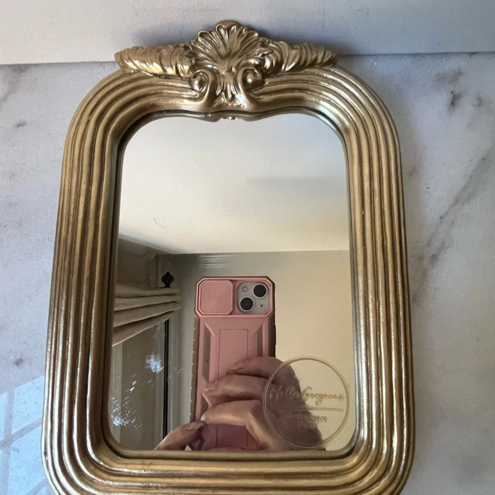 ORNATE Gold Easel Back Table Top Easel Mirror 9”x6.5”