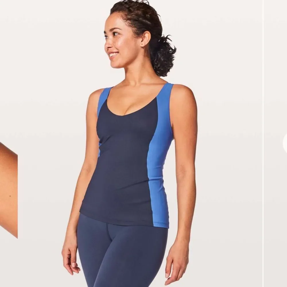 Lululemon long breath 2-in-1  midnight navy/ Moroccan Blue