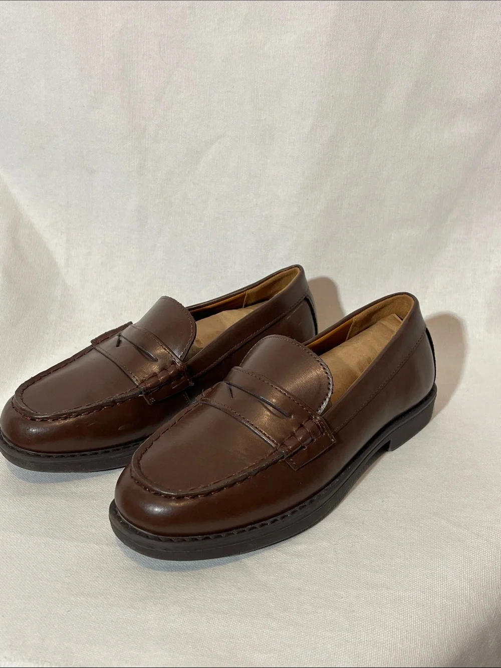 J. Crew Kids Brown Leather Penny Loafers
