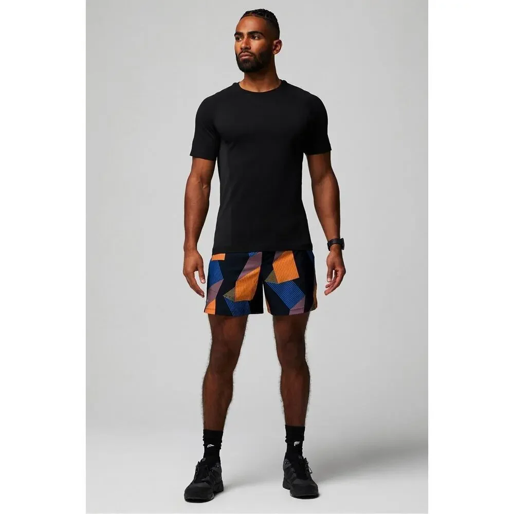 Fabletics Fundamental Short II Lined 5” Men’s XXL Black Geo Print EUC
