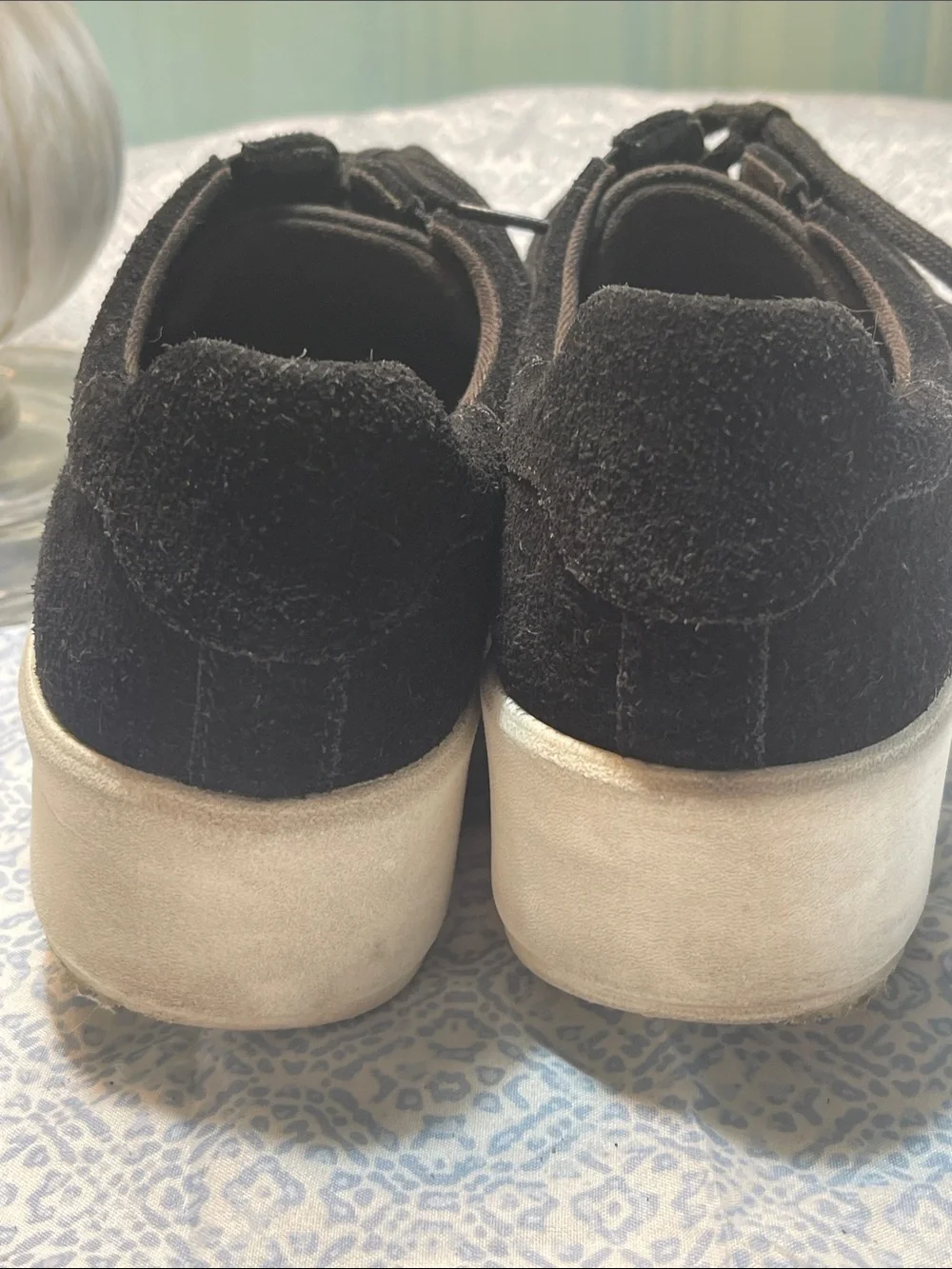 Clarks black suede