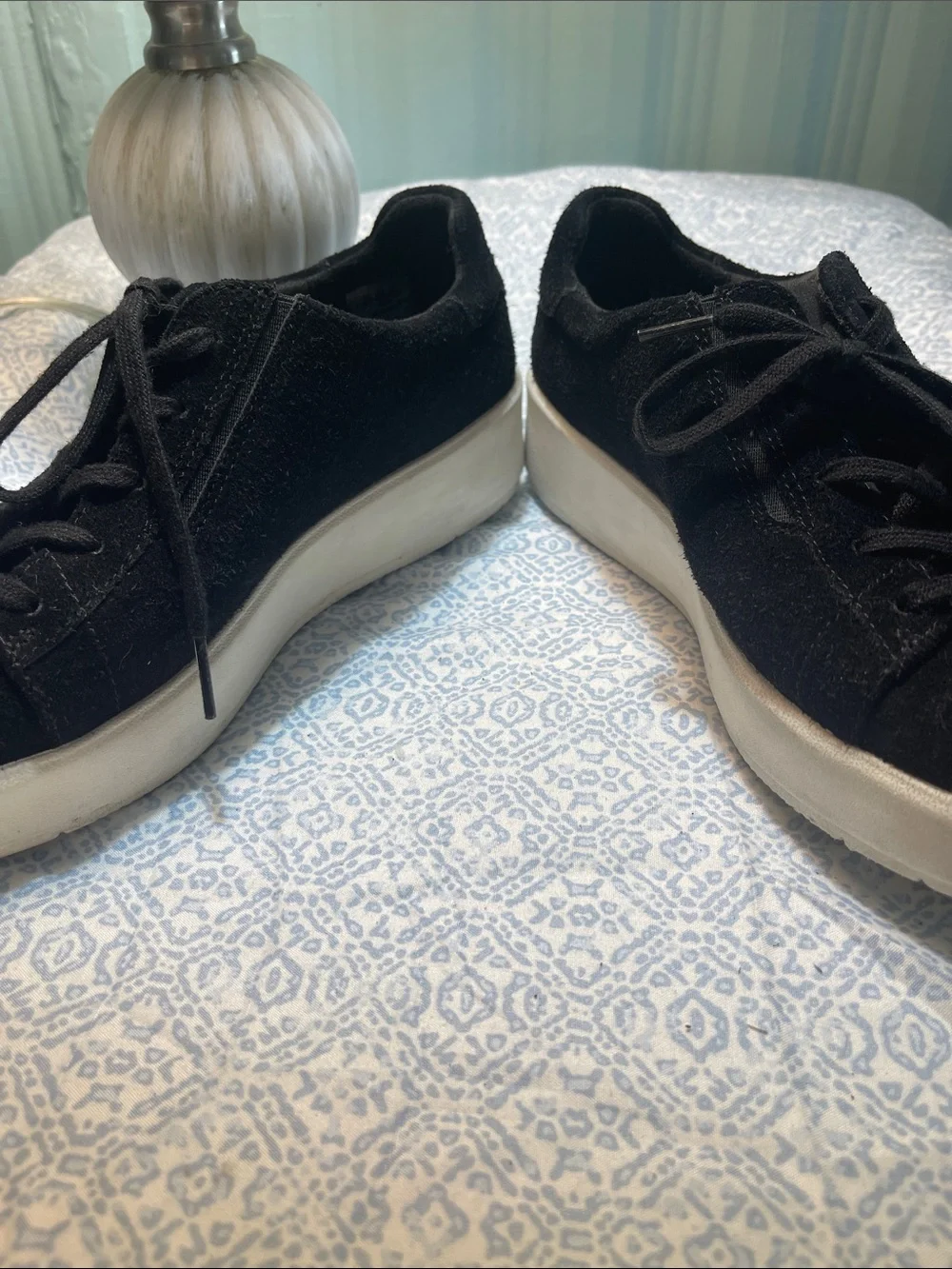 Clarks black suede