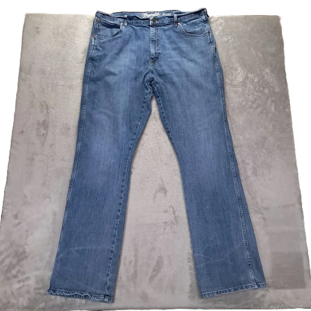 Wrangler Retro Jeans Men 39x35, Tag 38x36 Relaxed Bootcut Blue Denim Stretch
