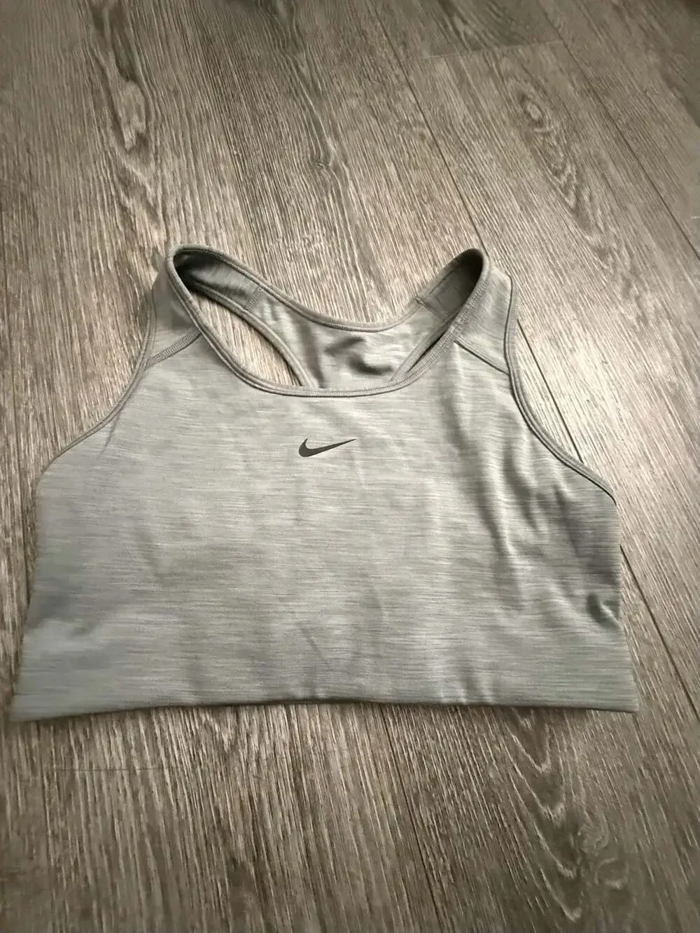 Nike Women's Pro Swoosh Medium-Support Padded Sports Bra in Grey