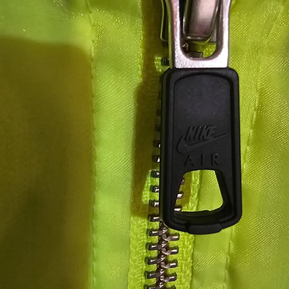 Nike Air Neon Volt Sheer Zip Windbreaker Jacket Drawstring Cropped Womens XS