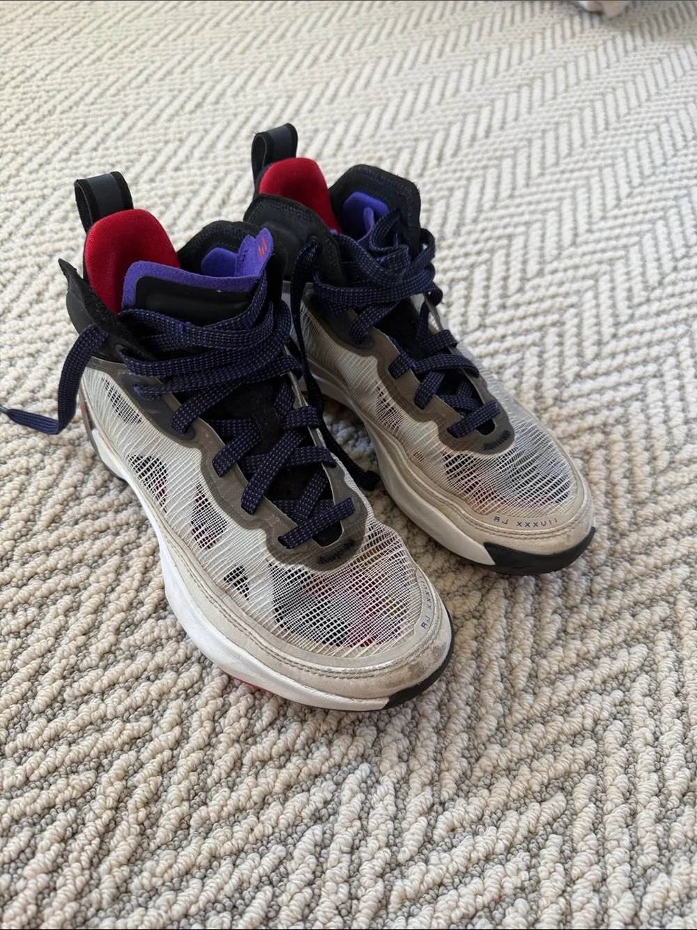 Jordan Athletic Sneakers in Black, Purple & Red