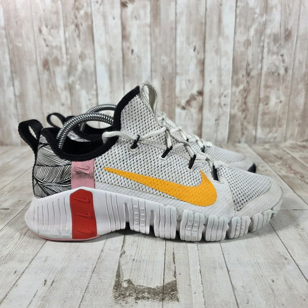 Nike Free Metcon 3 Womens Training‎ Shoes White Yellow CJ6314-181 Size 9