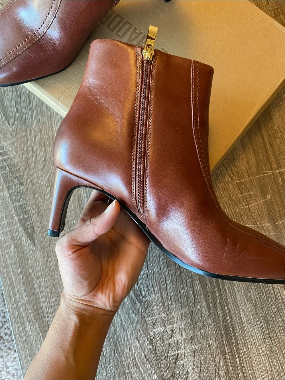 Clarks Leather Women's Brown Ankle Boots with Side Zip