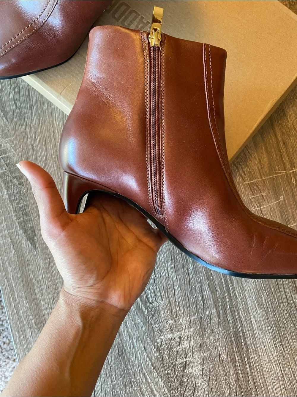 Clarks Leather Women's Brown Ankle Boots with Side Zip
