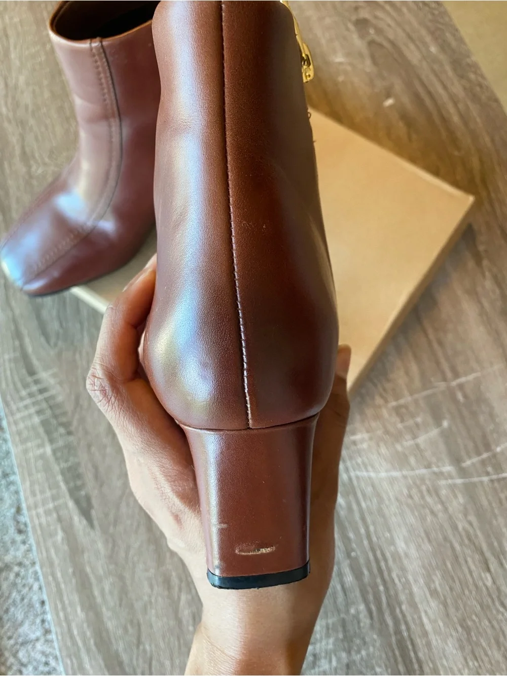 Clarks Leather Women's Brown Ankle Boots with Side Zip