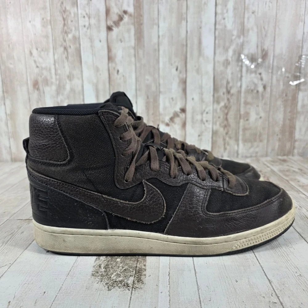 Nike Terminator High Velvet Brown Black Sail Leather FD0651-001 Womens 10.5