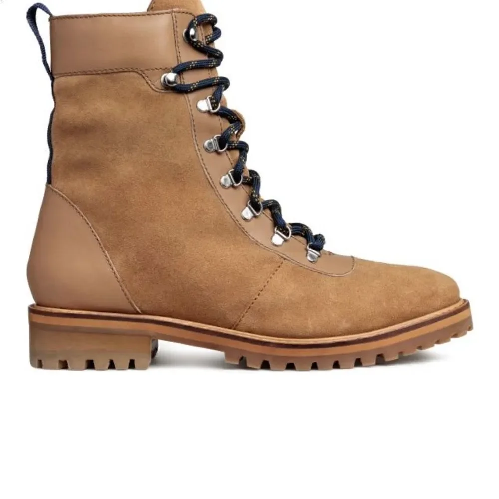 H & M suede lace up boots.  Size 8