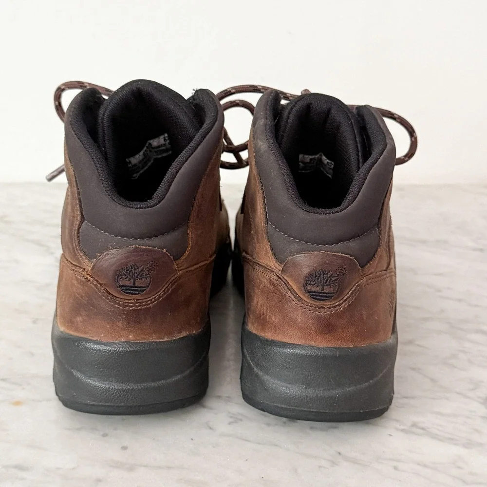 Timberland Hiking Boots Waterproof Leather Trail 95930 Size 6 Brown Mid Top