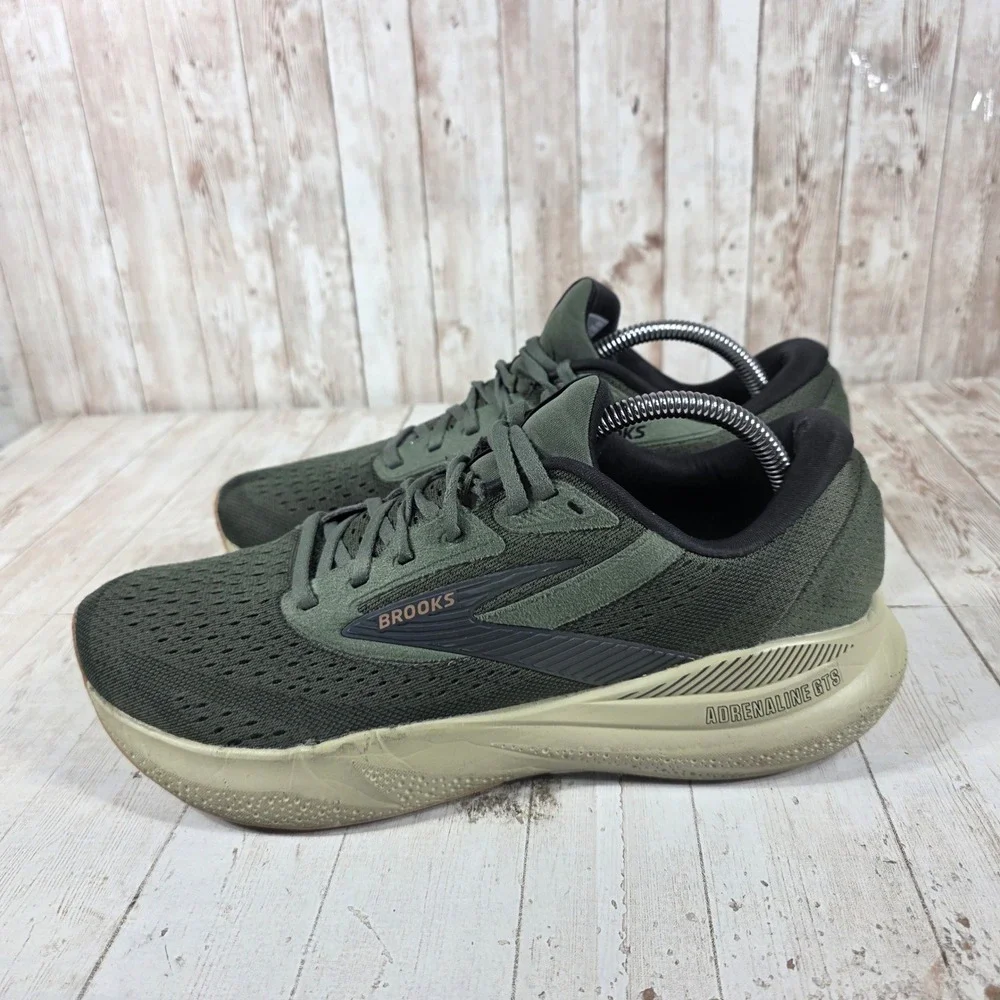 Brooks Adrenaline GTS 24 Mens Running Shoes Olive Green 9.5 D