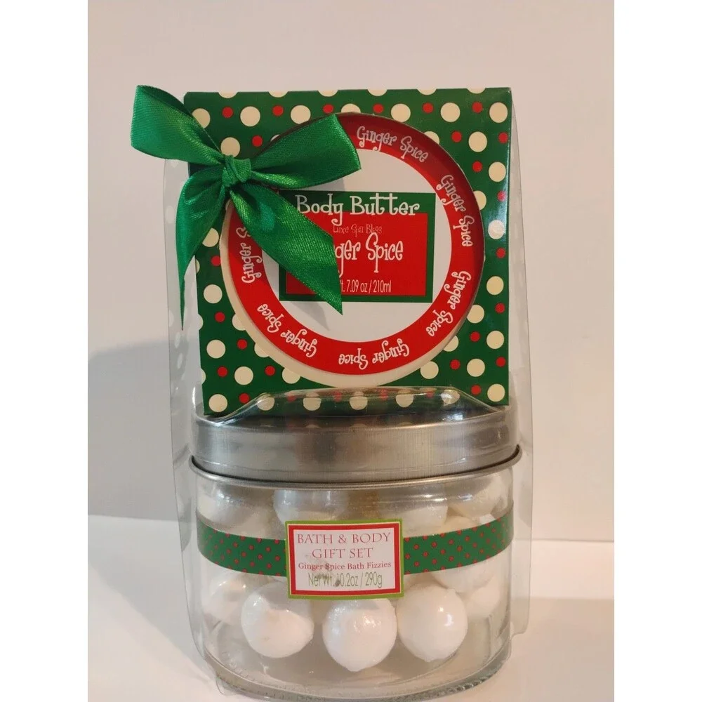 Ginger Spice Body Butter & Bath Fizzies Set Moisturizer for Full Body, 7.09 oz