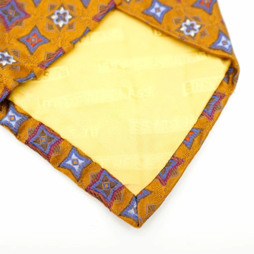 Robert Talbott Best Of Class Nordstrom Silk Tie Brown Woven Geometric Floral USA