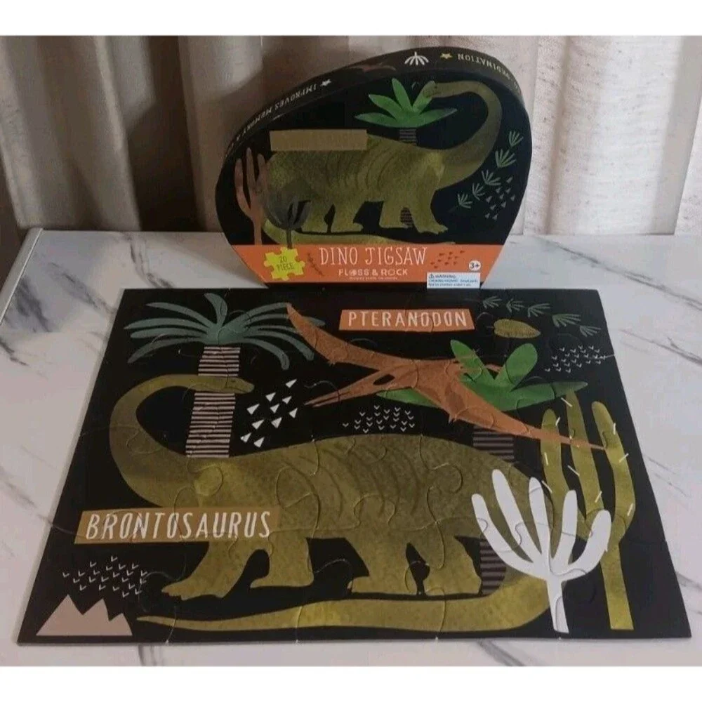 Floss & Rock 20 Piece Puzzle Dino Jigsaw Brontosaurus Dinosaur