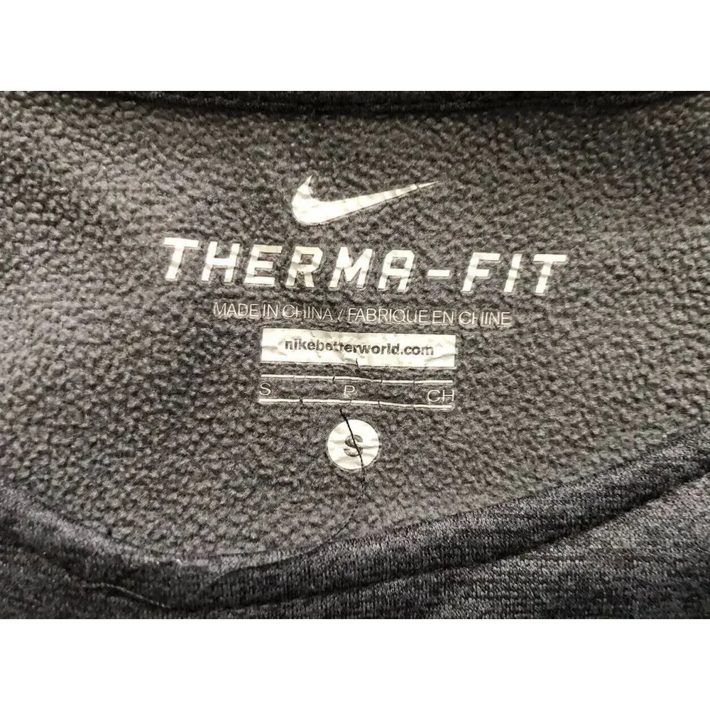 Nike Sweatshirt Women's S Gray Pink Therma Fit Thumb‎ holes