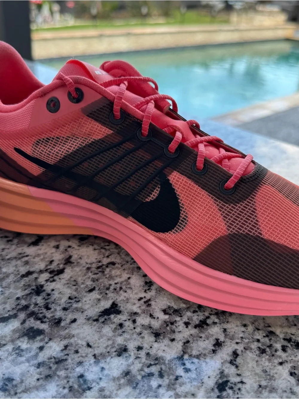 Nike Women's Lunar Running Shoes - Pink and Black