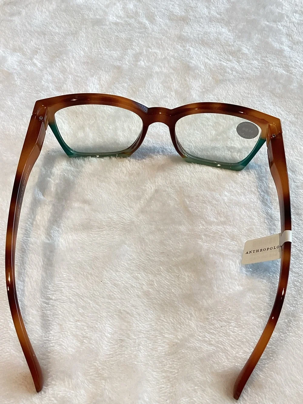 Anthropologie Readers Peepers Birdie Blue Light 1.50 Blonde Tortoise Colorblock