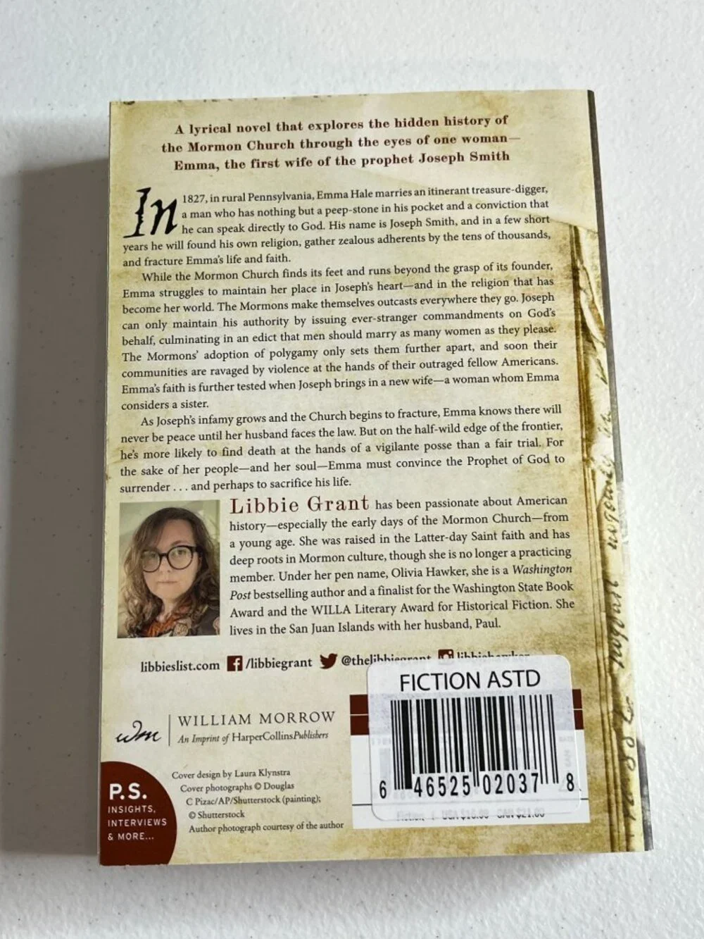 The Prophet's Wife by Libbie Grant Paperback Historical Fiction Novel