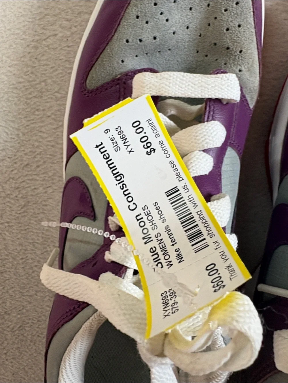 Nike contrast purple textile