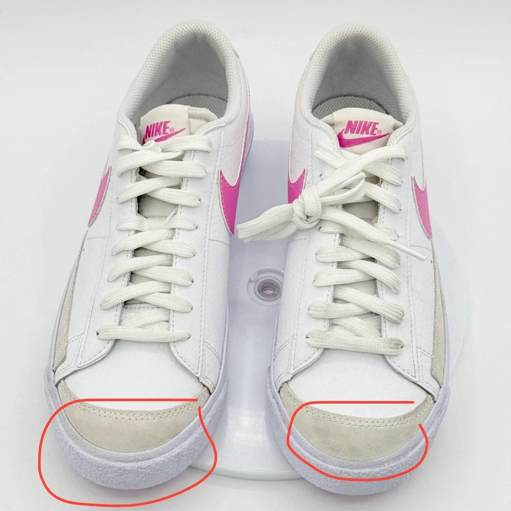 Nike Blazer Low Size 6.5Y Big Kids GS White/Pink - New no box * Imperfection
