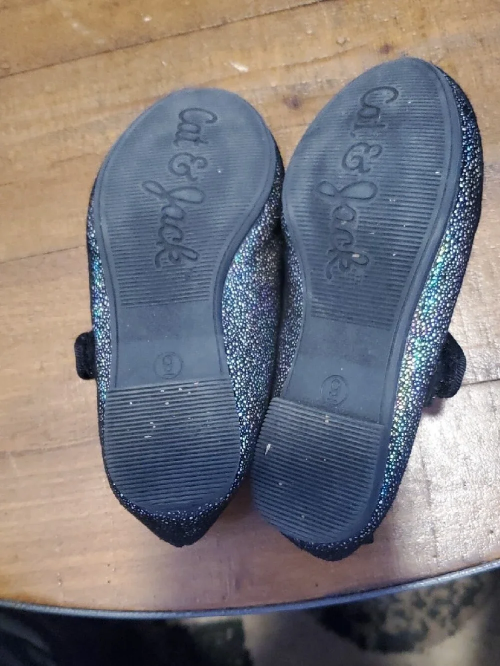 Cat & Jack Girls' Sparkle Mary Jane Shoes - Black Glitter