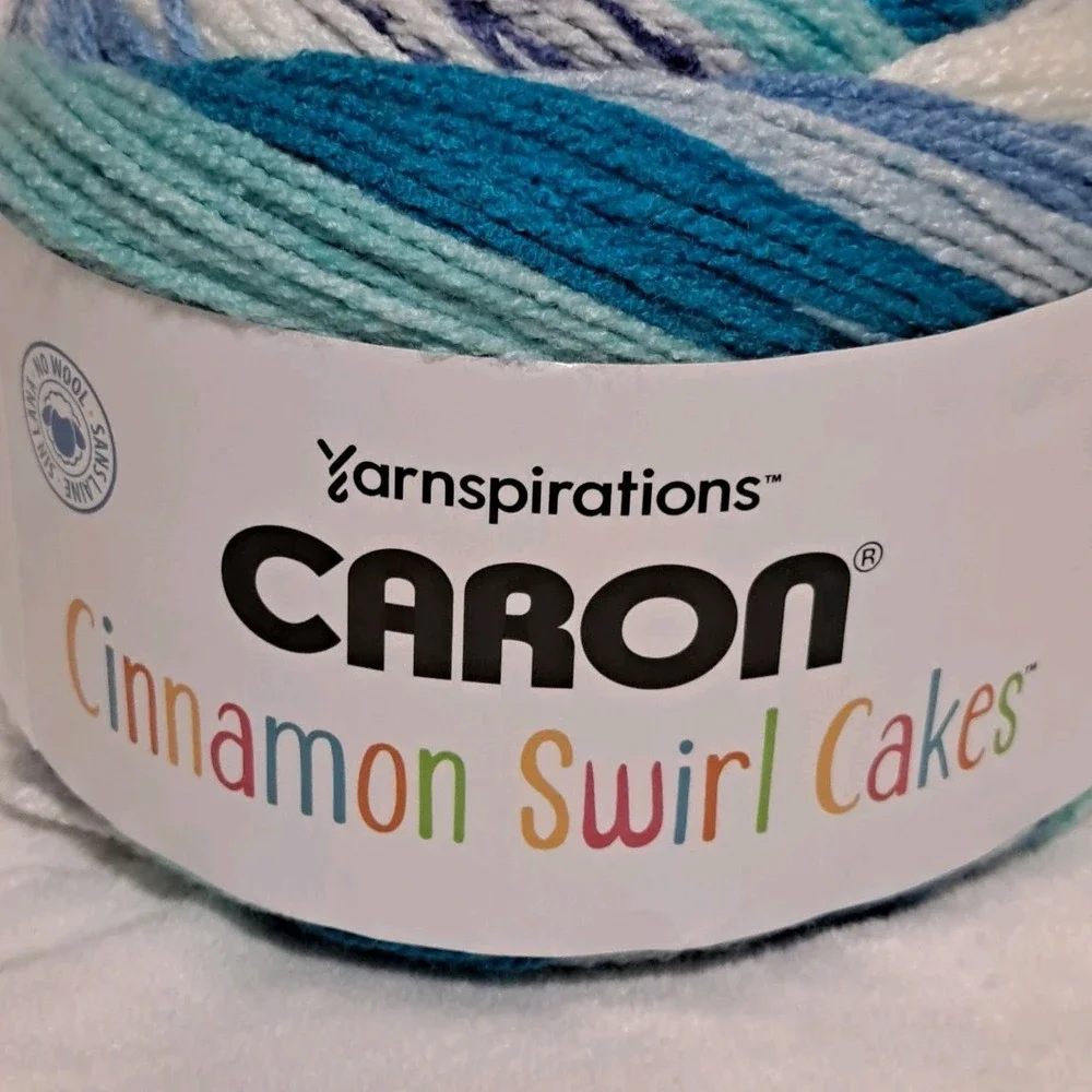 Brand New! Caron Cinnamon Swirl Cakes Yarn --Snow Cone - Free Shipping!